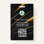 Badge Logo d'affaires Personnel employé qr Code (Dos)