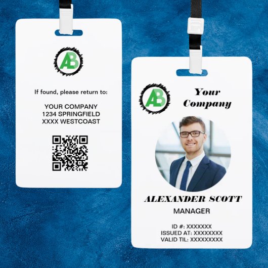 Badge Logo d'affaires Personnel employé qr Code