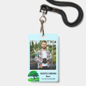 Badge Logo d'arbre de chêne | Employé des services d'éla (Avant avec lanière)