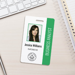 Badge Logo de base de l'entreprise Photo Green ID employ