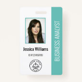 Badge Logo de base de l'entreprise Photo ID employé Turq (Devant)