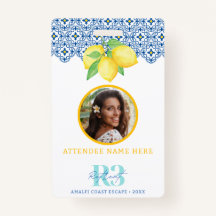 Logo de carreau méditerranéen au citron à l'aquare