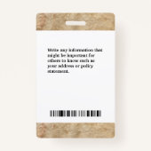 Badge Logo de carte d'identité Médicale photo de l'emplo (Dos)