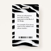 Badge Logo de carte d'identité photo de l'employé de l'h (Dos)