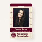 Badge Logo de code barre photo personnalisée de l'entrep (Devant)