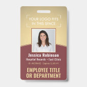 Badge Logo de code-barres de la carte d'identité avec ph (Avant)