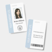 Badge Logo de code-barres de photo d'employé personnalis (Avant & arrière)