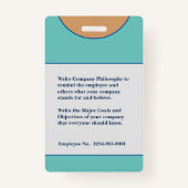 Badge Logo de code-barres du logo de l'employé personnal (Dos)