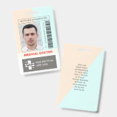 Badge Logo de code-barres personnalisé Nom de l'employé  (Avant & arrière)