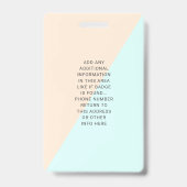 Badge Logo de code-barres personnalisé Nom de l'employé  (Arrière)