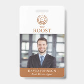 Badge Logo de code QR de photo moderne d'agent immobilie (Avant)