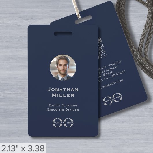 Badge Logo de code QR photo personnalisée ID employé