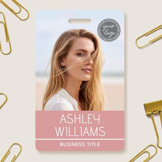 Badge Logo de couleur personnalisé moderne avec photo em