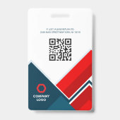 Badge Logo de couleurs géométriques Nom de l'employé QR (Arrière)