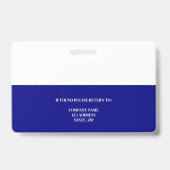 Badge Logo de la carte d'identité de l'employé bleu mari (Arrière)