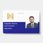 Badge Logo de la carte d'identité de l'employé bleu mari (Avant)