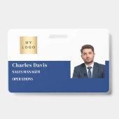 Badge Logo de la carte d'identité de l'employé bleu mari (Avant)