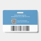 Badge Logo de la carte d'identité de l'employé Code QR b (Arrière)