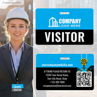 Logo de la carte d'identité du visiteur Code QR Co