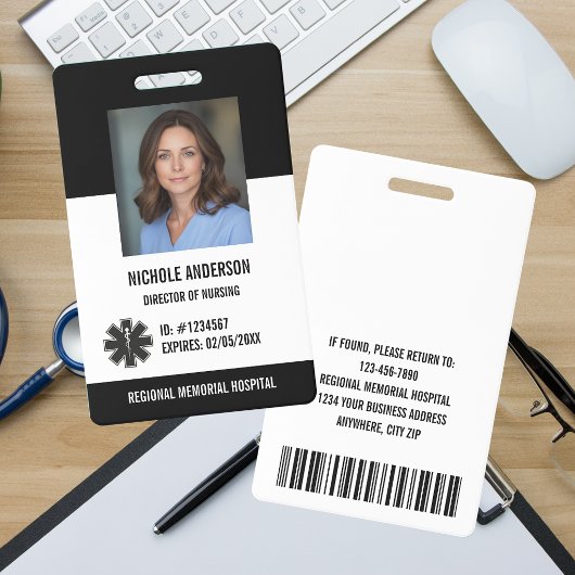 Badge Logo de la carte d'identité médicale de l'employé