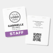Badge Logo de la carte d'identité moderne de l'employé Q (Avant & arrière)