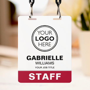 Badge Logo de la carte d'identité moderne de l'employé Q