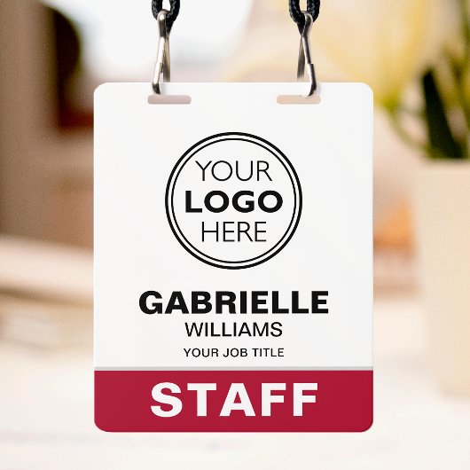 Badge Logo de la carte d'identité moderne de l'employé Q