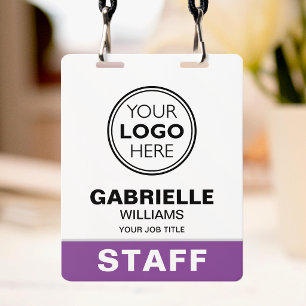 Badge Logo de la carte d'identité moderne de l'employé Q