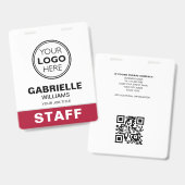 Badge Logo de la carte d'identité moderne de l'employé Q (Avant & arrière)