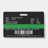 Badge Logo de la carte d'identité professionnelle de l'a (Arrière)