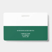 Badge logo de la carte d'identité verte de l'employé pho (Arrière)