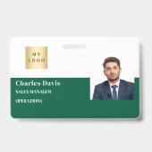 Badge logo de la carte d'identité verte de l'employé pho (Avant)