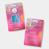 Badge Logo de la parties scintillant Modèle Nom de l'emp (Recto et verso)