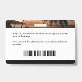 Badge Logo de la photo de l'employé Code à barres Nom pe (Arrière)