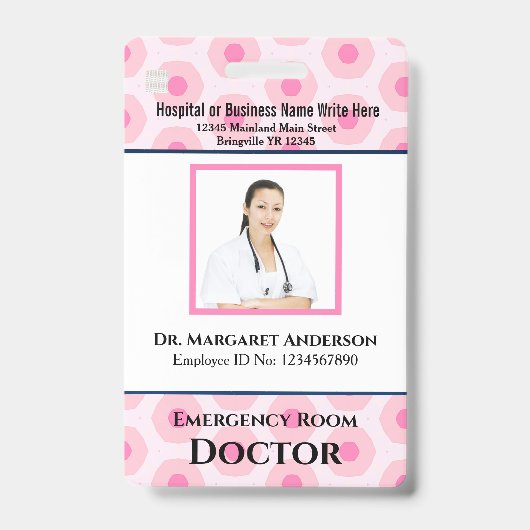 Badge Logo de la photo de l'employé personnalisé Code à  (Avant)