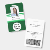 Badge Logo de la photo de l'entreprise - vert (Front & Back)