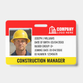 Badge Logo de la photo de sécurité de construction Code- (Avant)