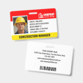 Badge Logo de la photo de sécurité de construction Code- (Avant & arrière)