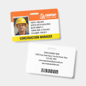 Badge Logo de la photo de sécurité de construction Code- (Avant & arrière)