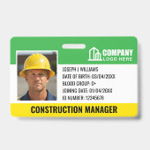 Badge Logo de la photo de sécurité de construction Code- (Avant)