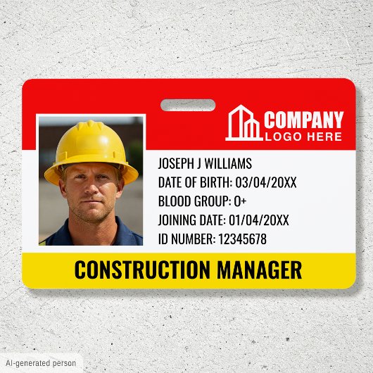 Badge Logo de la photo de sécurité de construction Code-