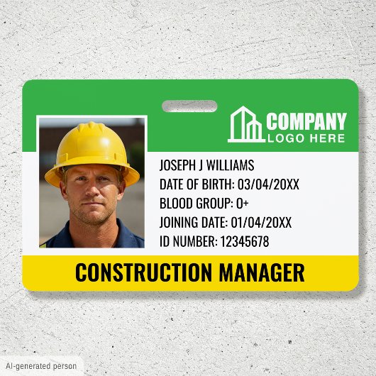 Badge Logo de la photo de sécurité de construction Code-