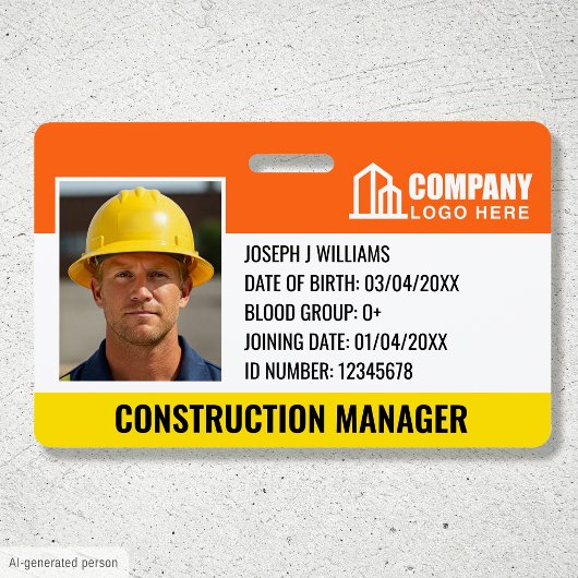 Badge Logo de la photo de sécurité de construction Code-