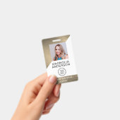 Badge Logo de la photo d'employé en métal brossé Code-ba (Manuel / portable)