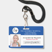 Badge Logo de la photo d'identité de l'employé (Avant avec lanière)