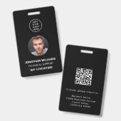 Badge Logo de la société Code QR de la pièce d'identité (Avant & arrière)