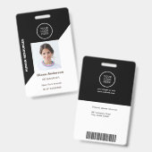 Badge Logo de la société de carte d'identité de l'employ (Avant & arrière)