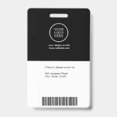 Badge Logo de la société de carte d'identité de l'employ (Arrière)