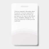 Badge Logo de la société de carte d'identité de photo d' (Arrière)