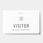 Badge Logo de la société de passe visiteur simple modern (Arrière)